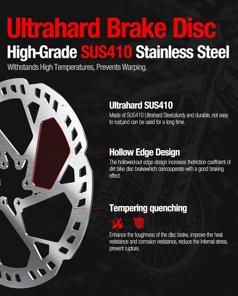 DriveXpwr Heavy Duty 203MM Thickened Front Brake Disc Rotor, Stainless Steel Motorcycle Brake Rotor for Talaria Sting Offroad TL3000, TL50, TL4000, TL45, X3 MX TL2500, Surron LBX, Segway X260/X160 - Image 3